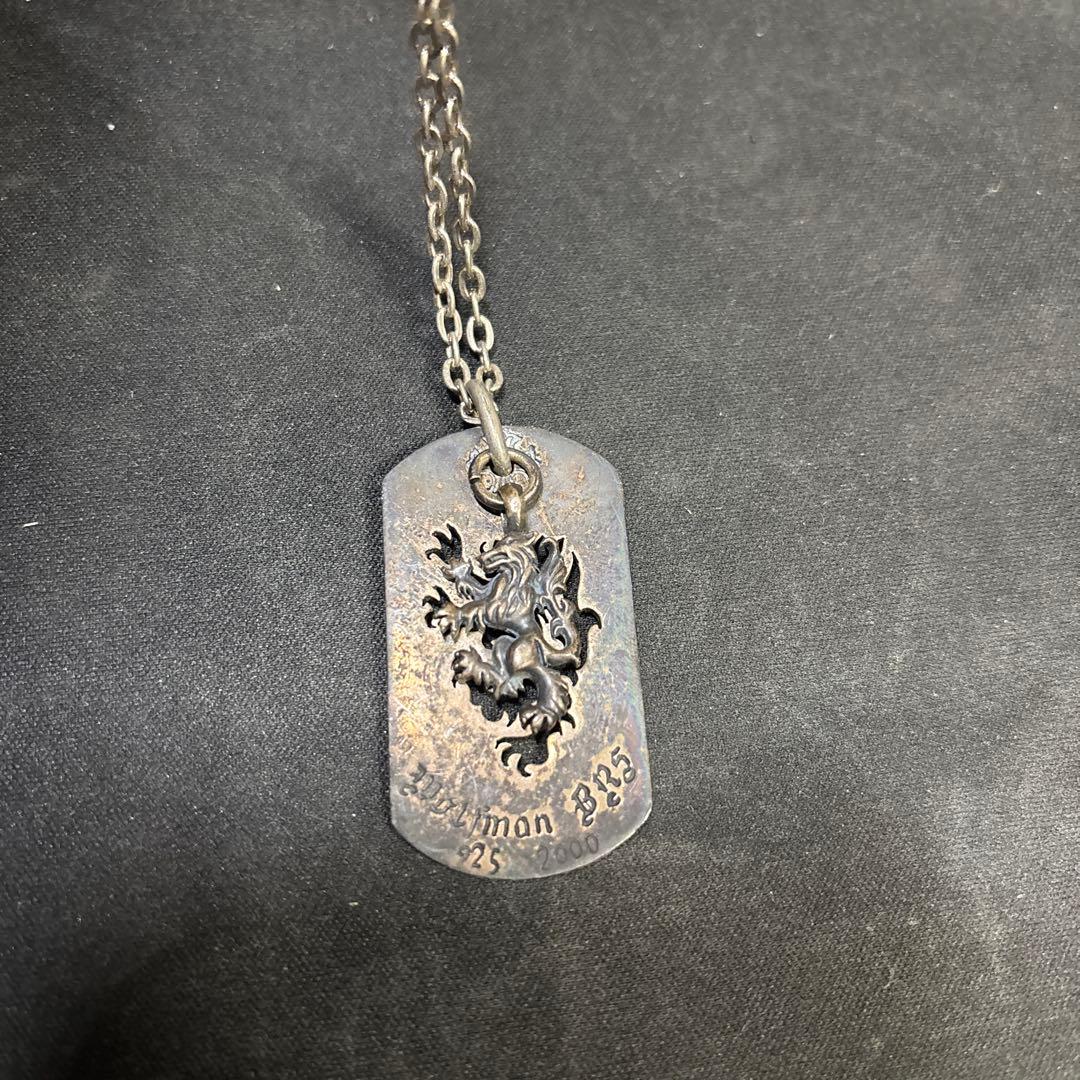 925シルバー ライオン ドッグタグネックレス
