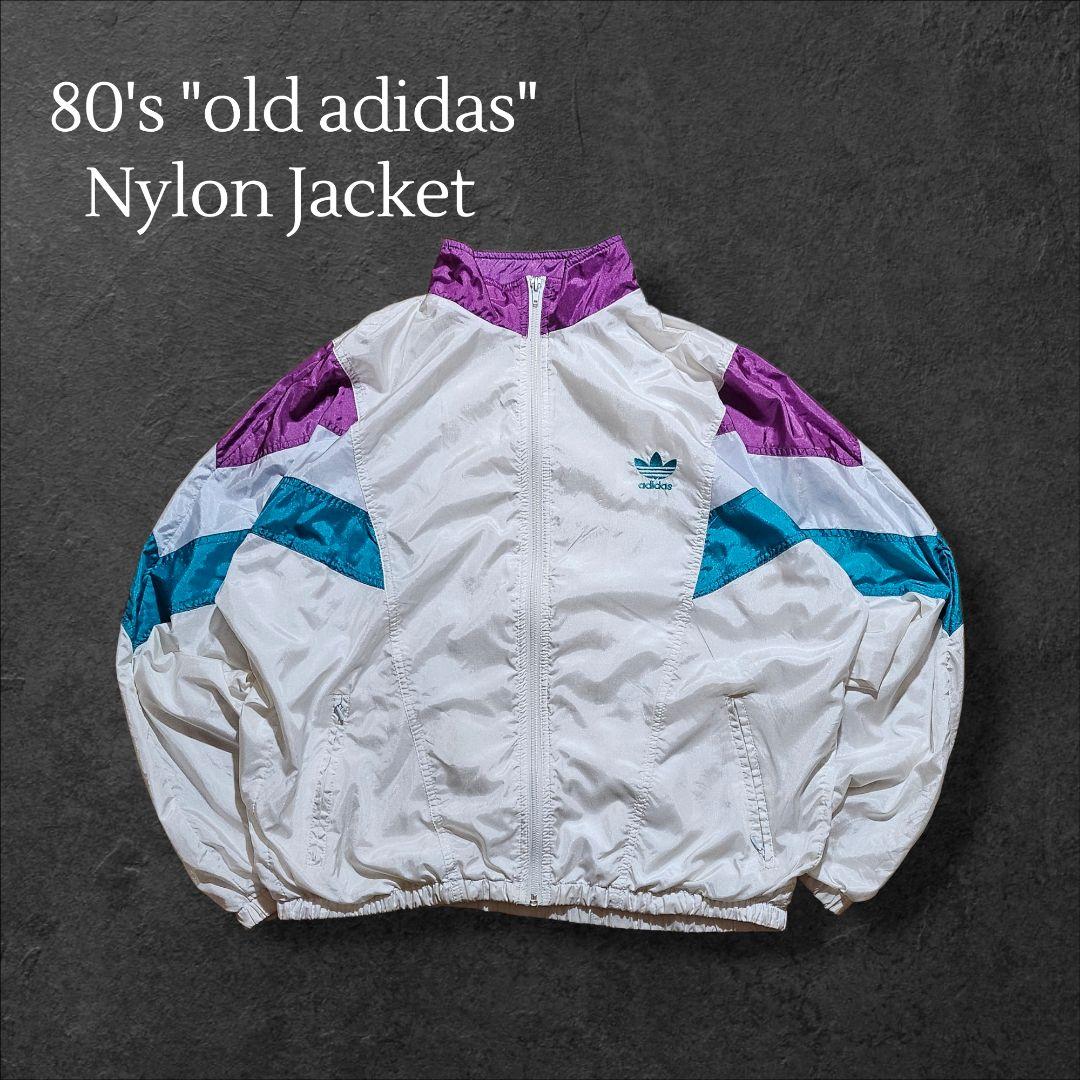 80s old adidas オールドアディダス ナイロンジャケットトレフォイル