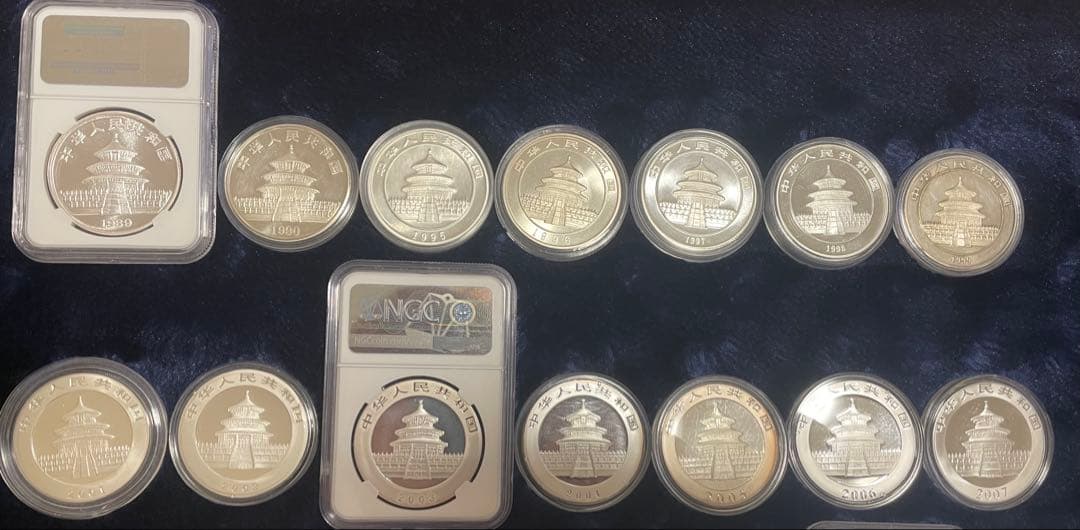 中国 パンダ銀貨 1989年〜 32枚まとめて 1オンス 純銀 PCGS NGC