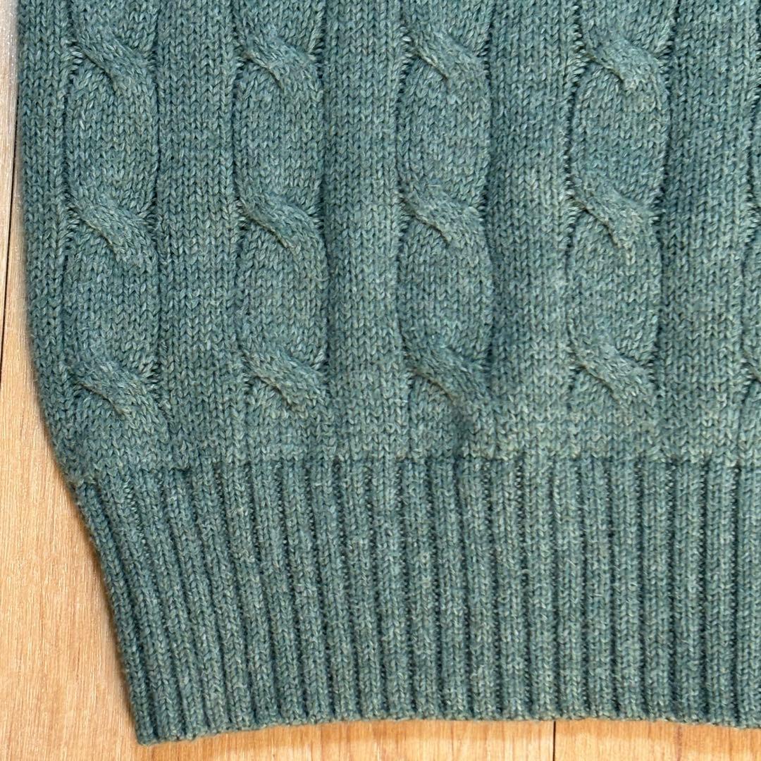 POLO RALPH LAUREN 長袖ケーブルニット グリーン 現行QRタグ