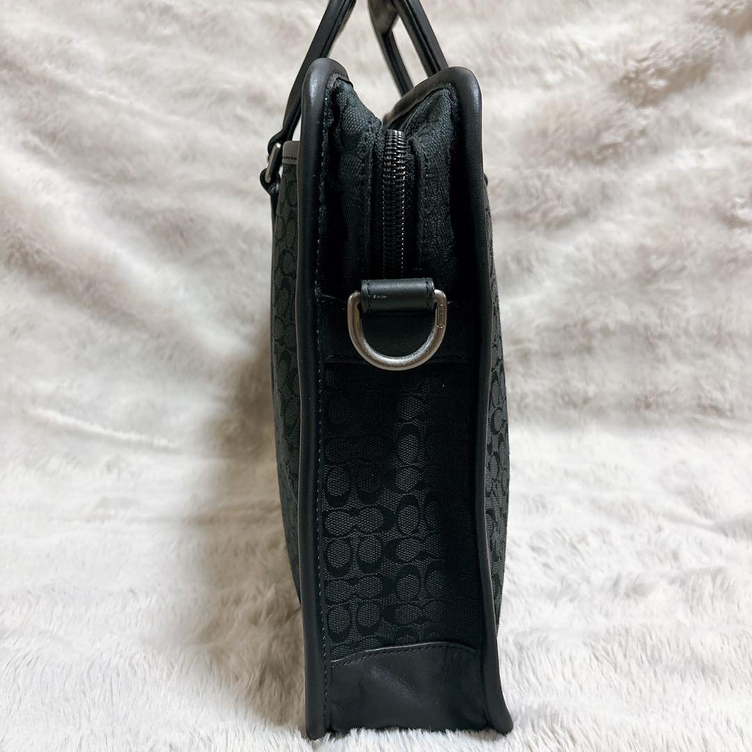 【美品】Couch ビジネスバッグ ブリーフケース キャンバス シグネチャー 黒