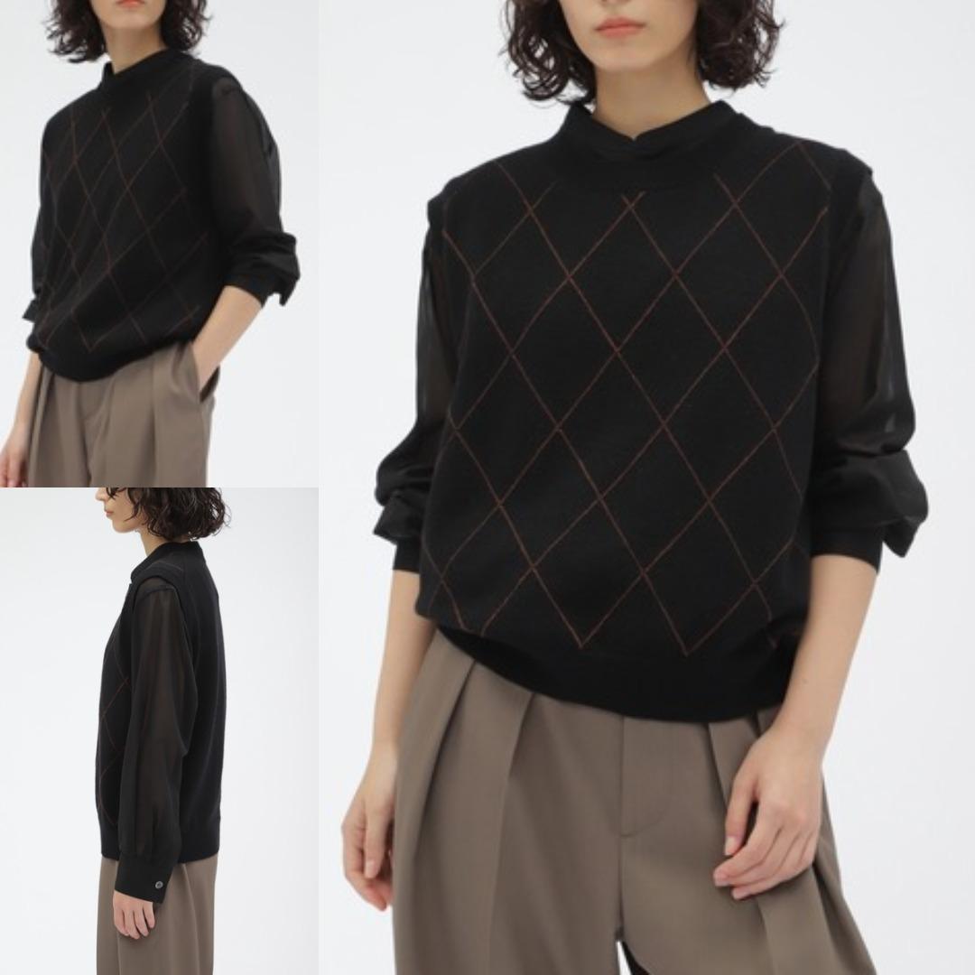 マーガレットハウエル 2024 アーガイル ニット ベスト LOOK掲載3.8万