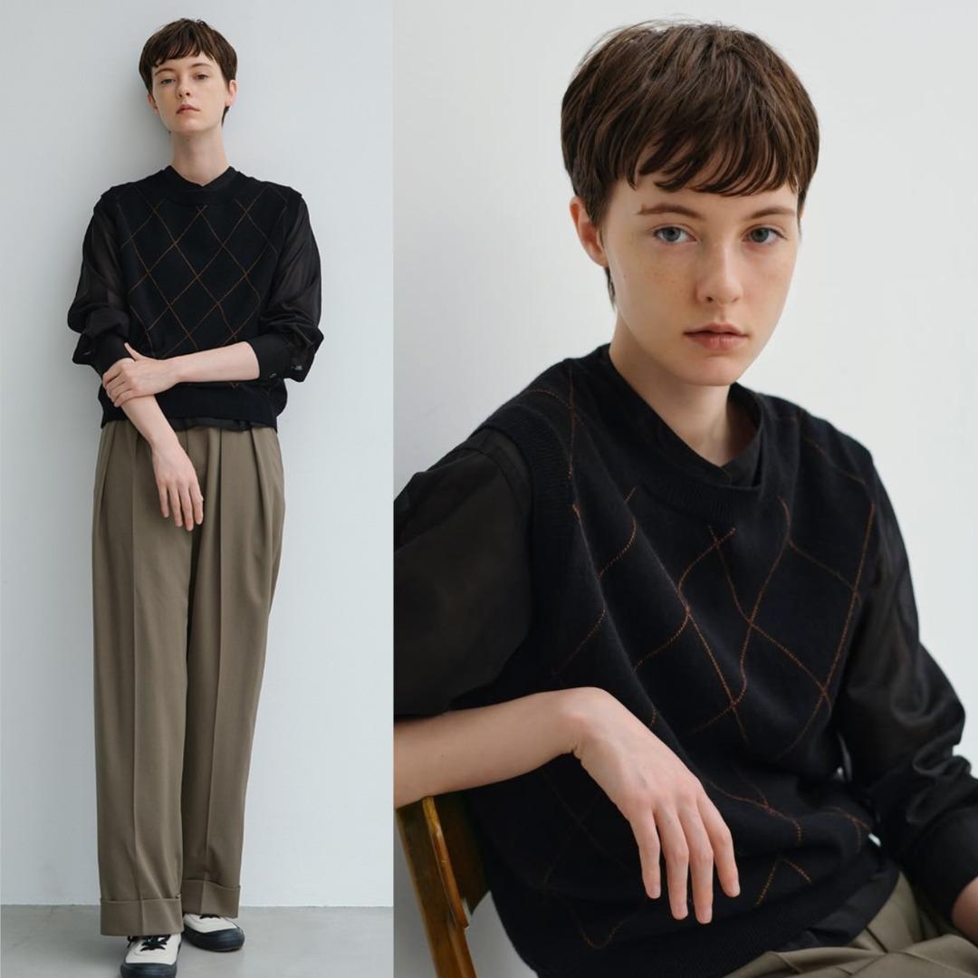 マーガレットハウエル 2024 アーガイル ニット ベスト LOOK掲載3.8万