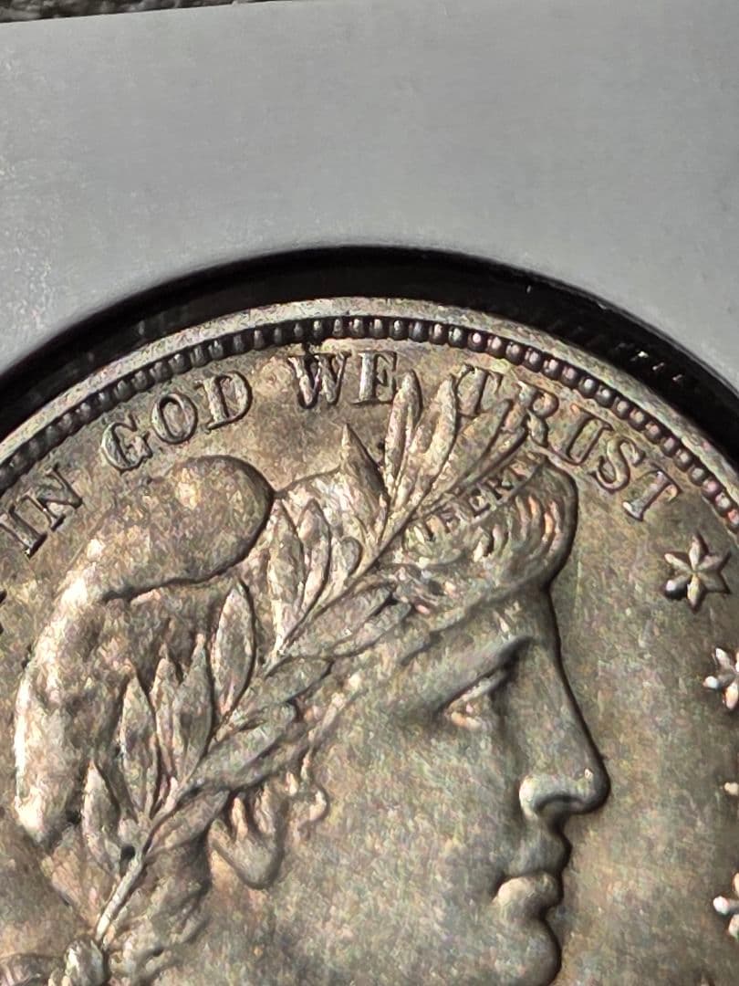 専用(稀少な状態)アメリカ合衆国　バーバー ハーフダラー銀貨　1915 D