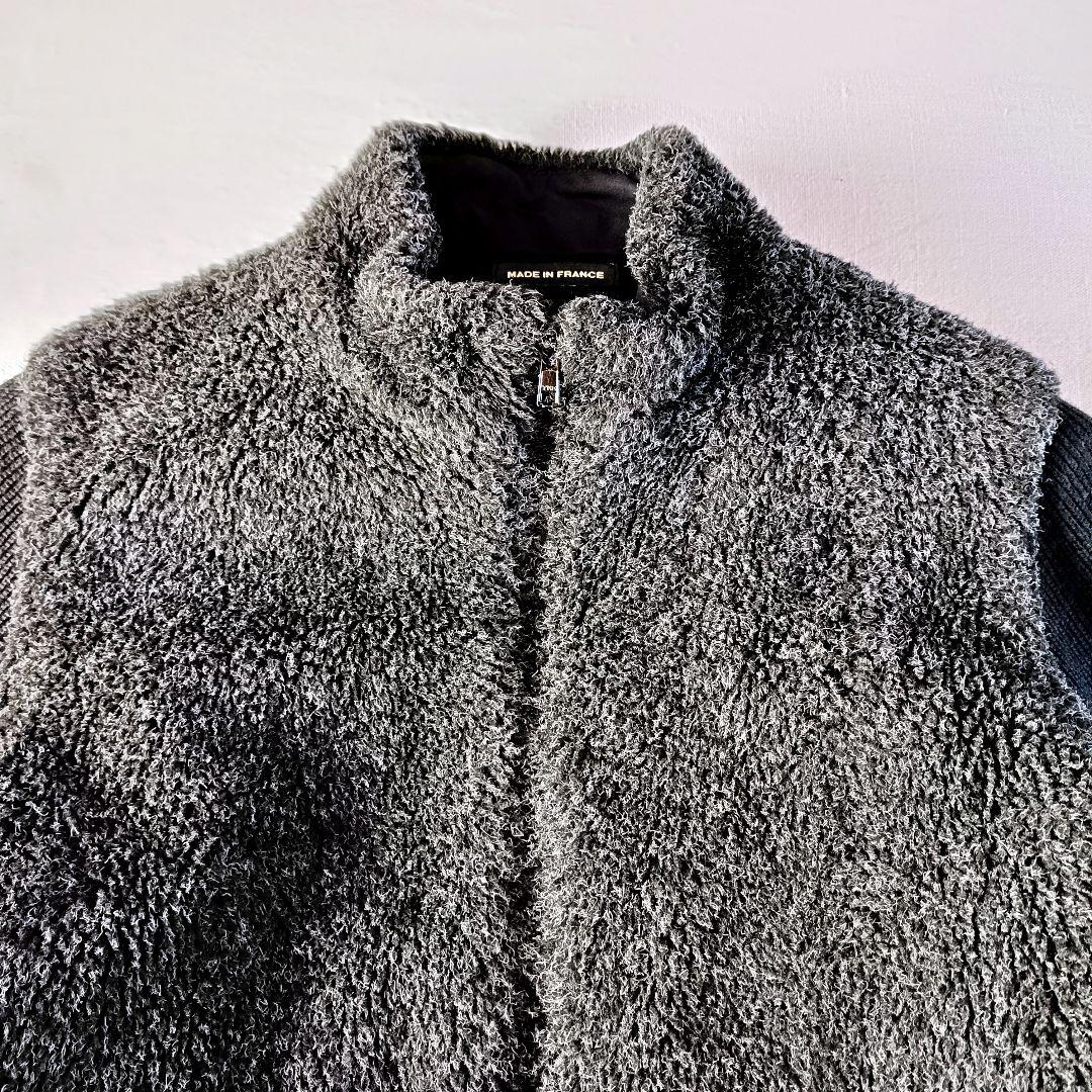 90s フランス製 agnès b. アニエスベー ボア切り替え ブルゾン