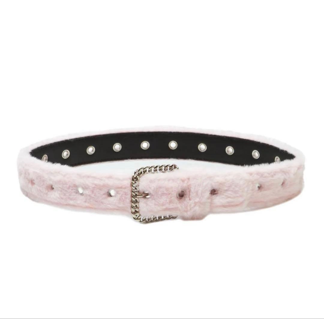 afb ファー ベルト ライトピンク Sサイズ