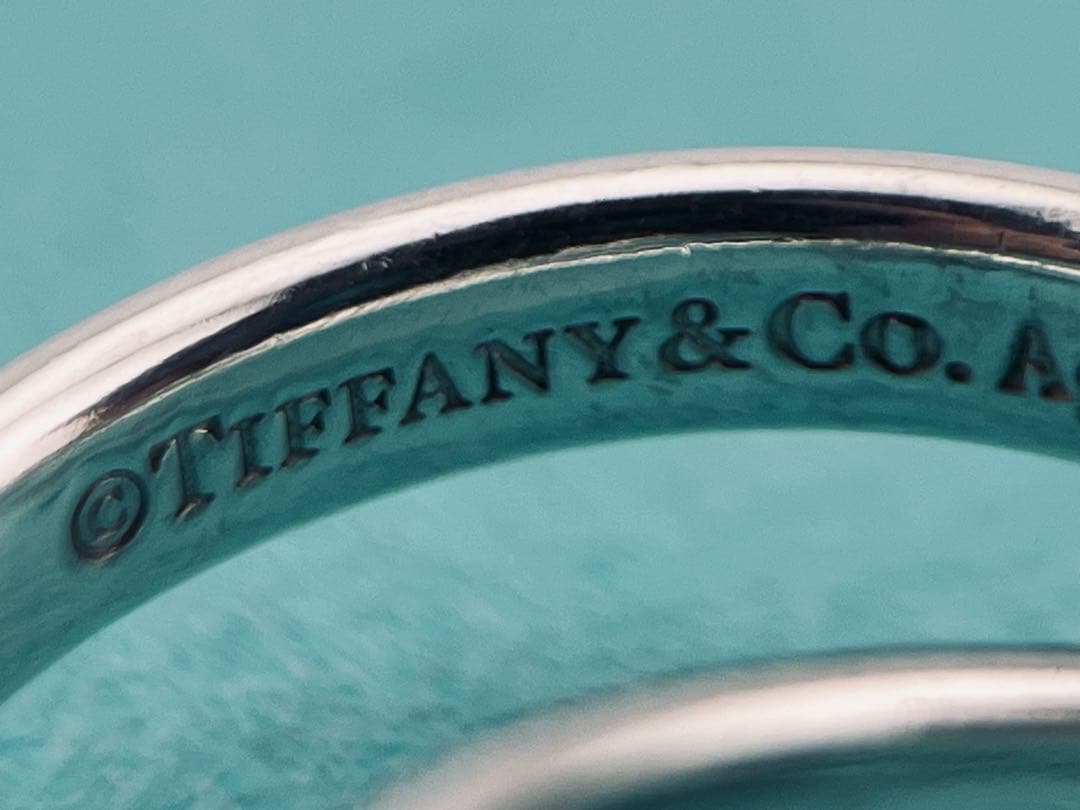 f119 美品　ティファニー　インターロッキング　ダブルリング　925 約14号