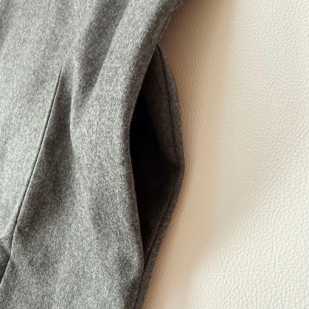 極美品✨フォクシー　裾レース　ウールワンピースドレス　グレー　40