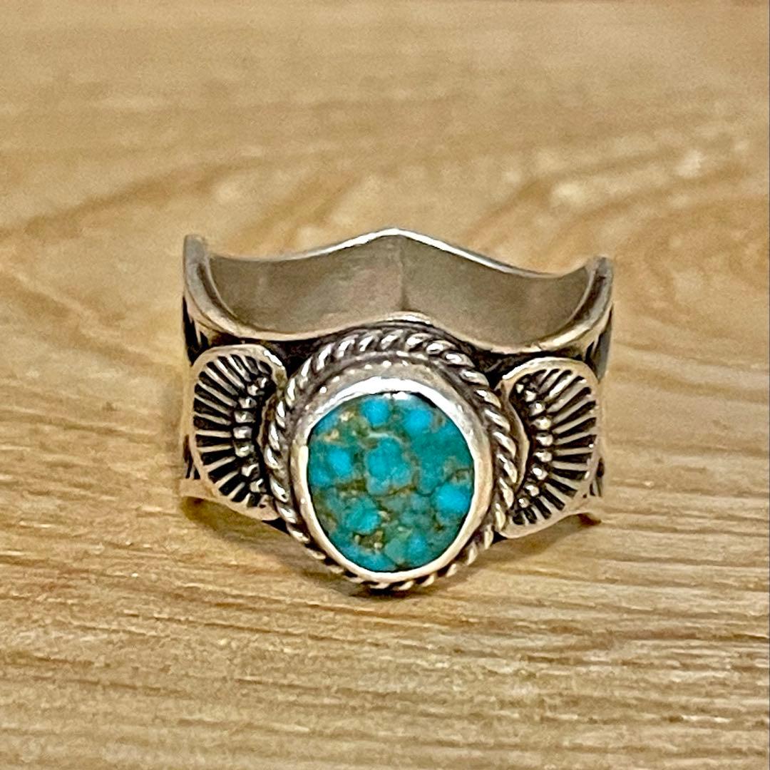 【Navajo】ナバホ サンシャインリーブス ターコイズ シルバーリング