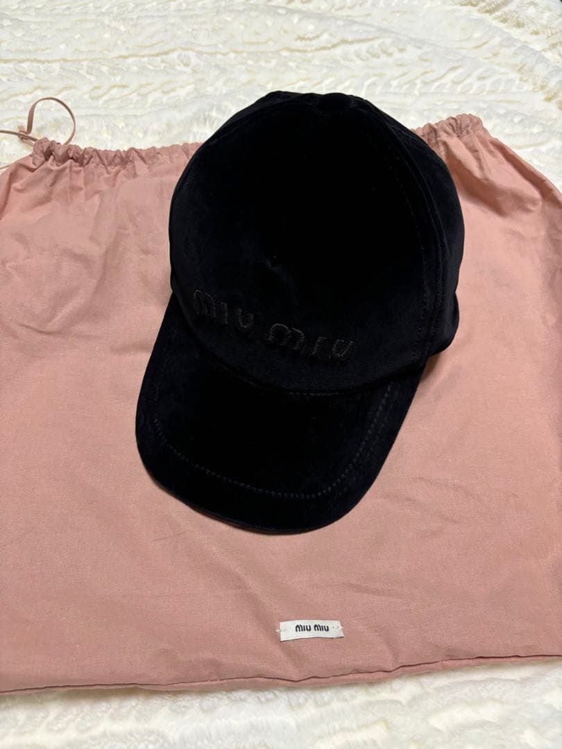 miumiu ミュウミュウ ドリルベースボールキャップ S