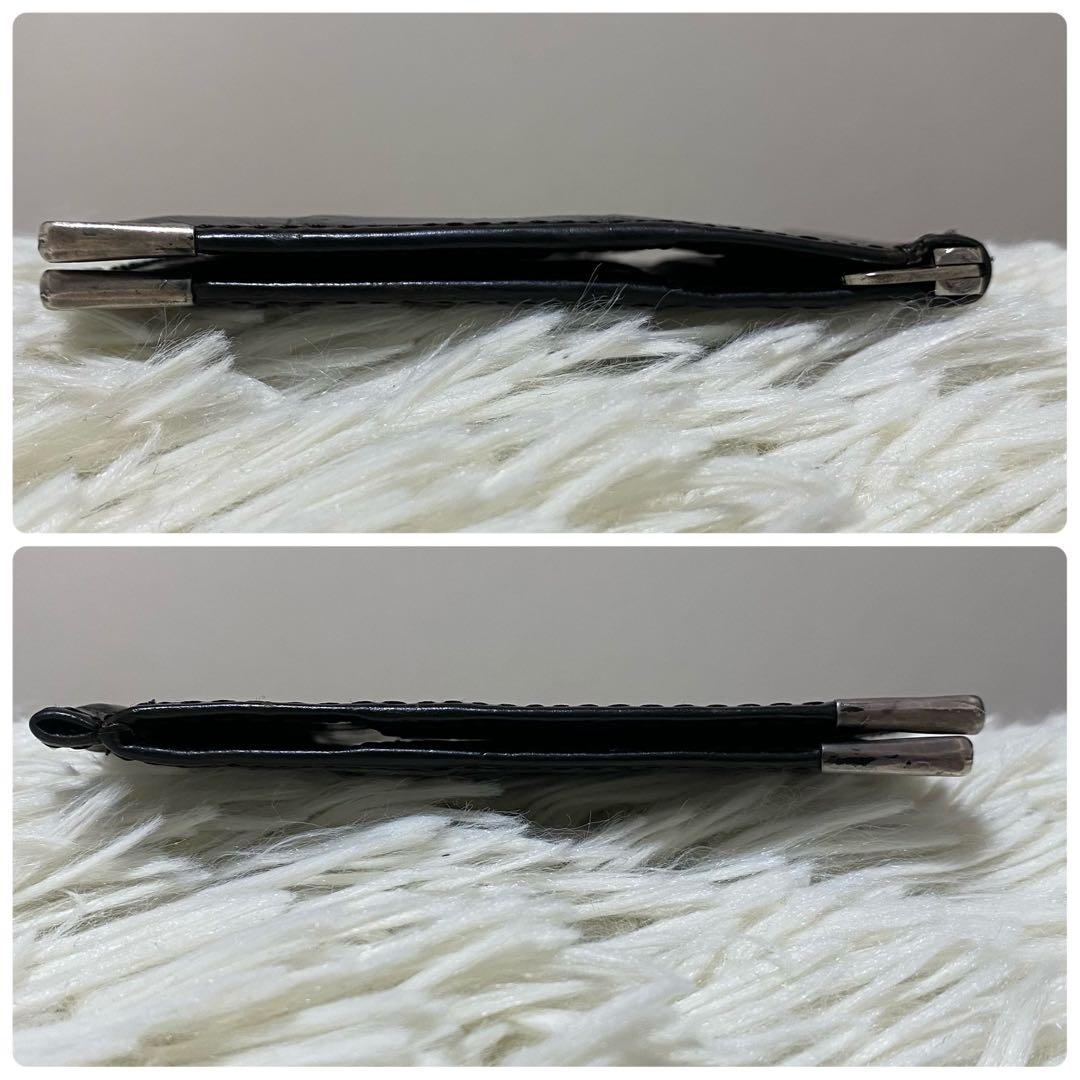 【良品✨】ポールスミス レザー クロコ型押し マネークリップ 黒