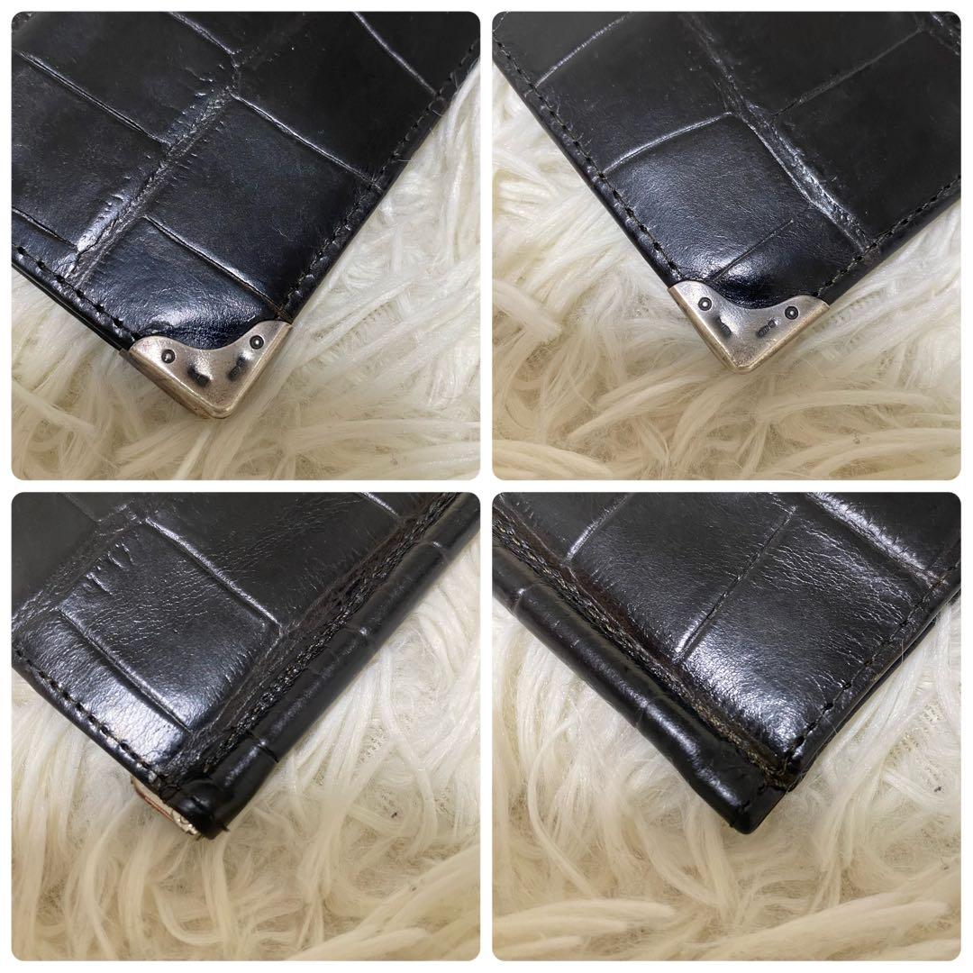 【良品✨】ポールスミス レザー クロコ型押し マネークリップ 黒