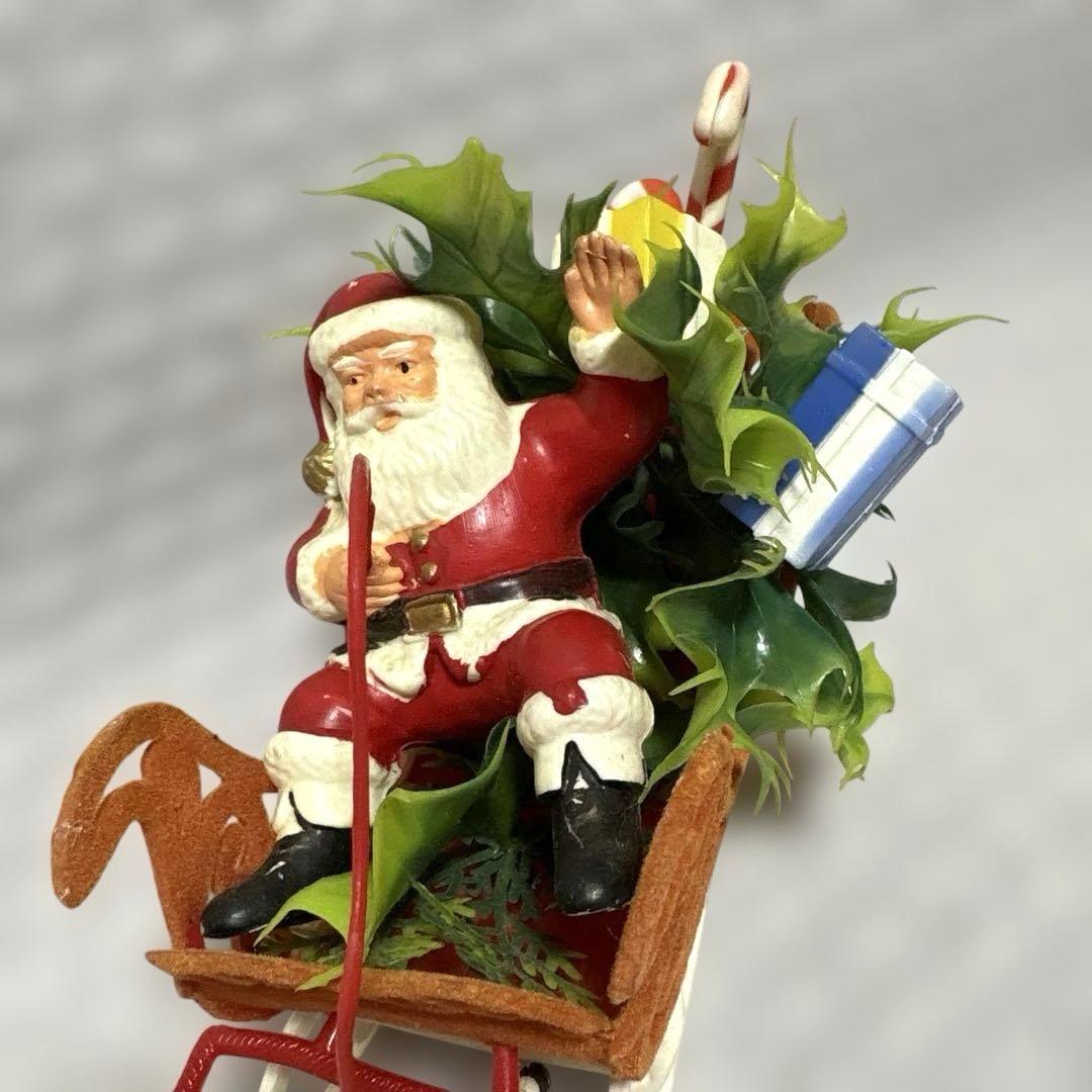 ヴィンテージXmasサンタクロースとトナカイのソリ