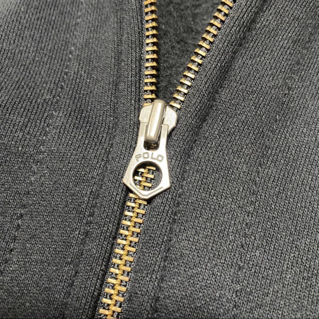 黒 フルジップ パーカー フード付き