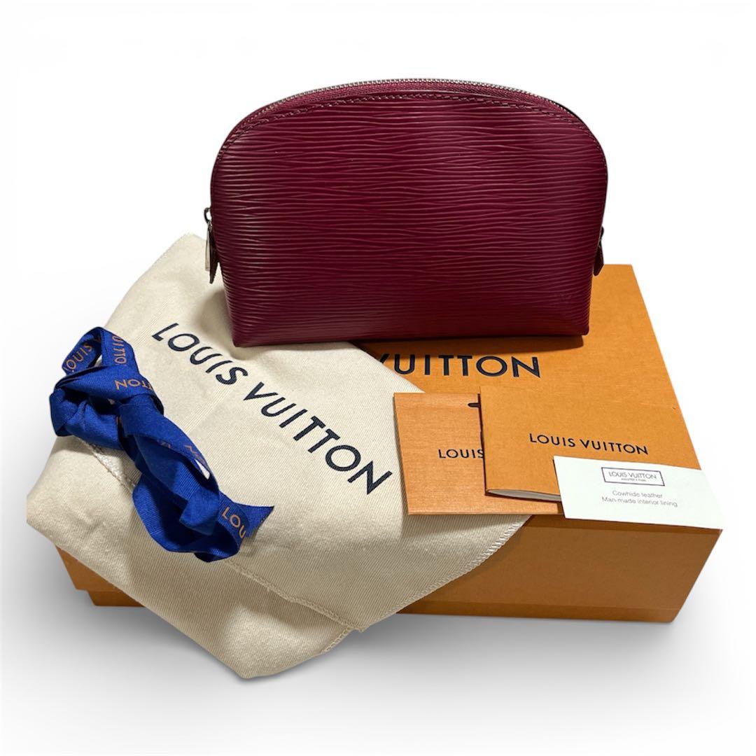 【美品】ルイヴィトン LV エピ ポーチ ボルドー レザー 箱有り ポシェット