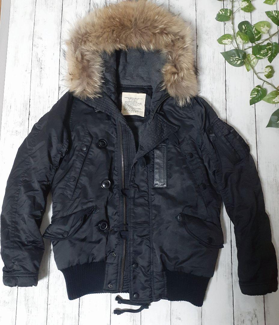 美品G.O.A. N-28Y2Kミリタリージャケットフライトファー美品黒F