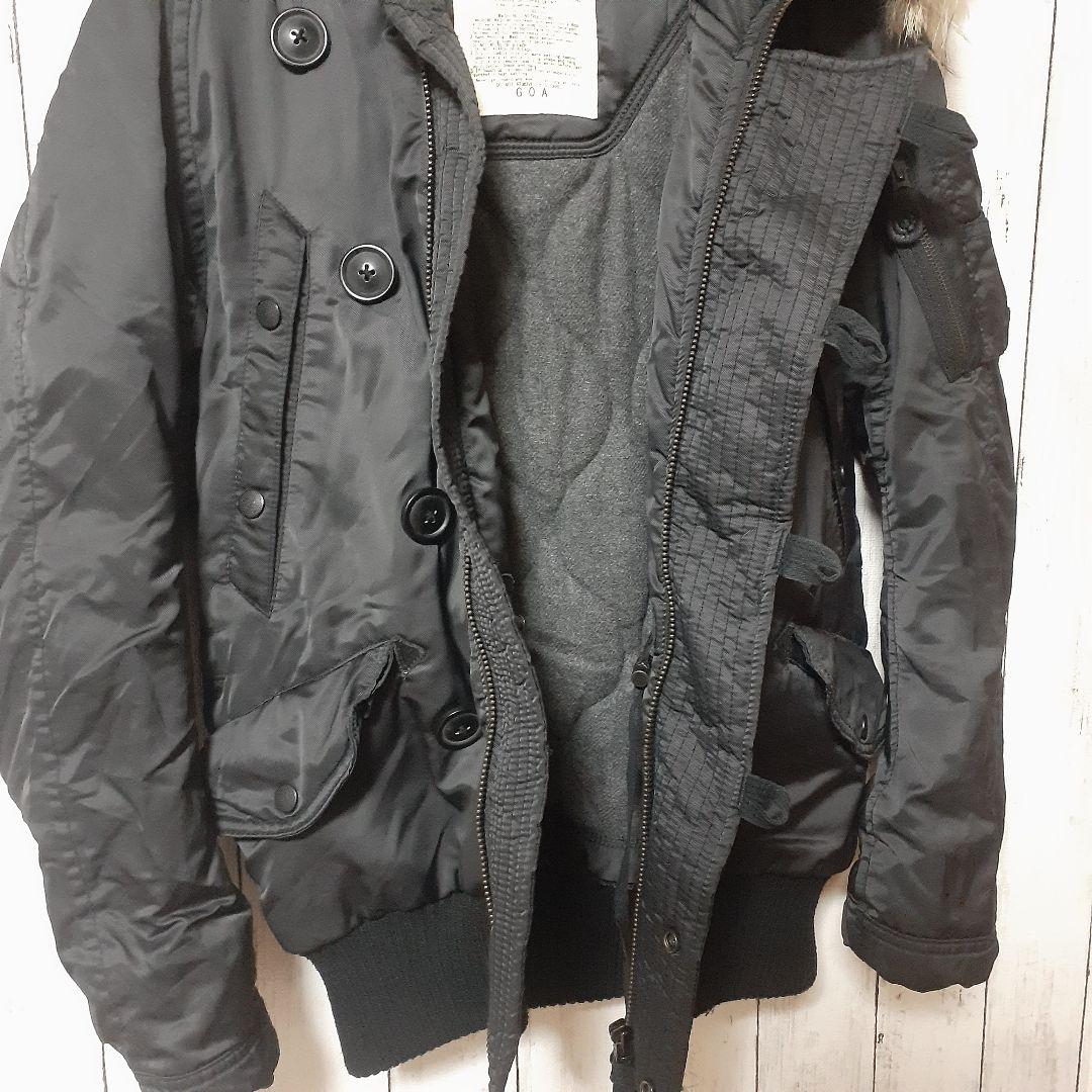 美品G.O.A. N-28Y2Kミリタリージャケットフライトファー美品黒F