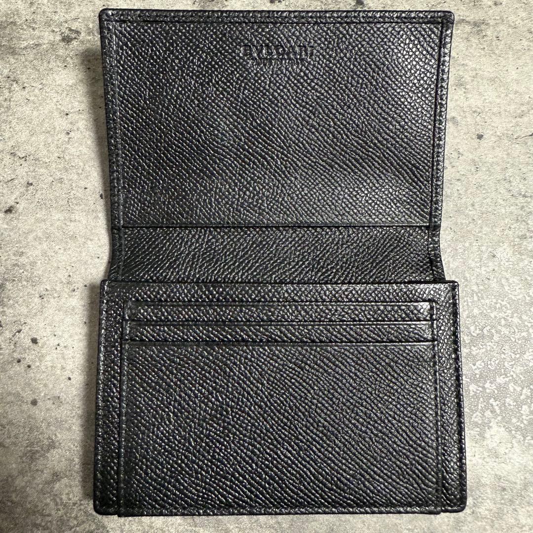 ブルガリ　BVLGARI　黒　レザー　名刺入れ　カードケース