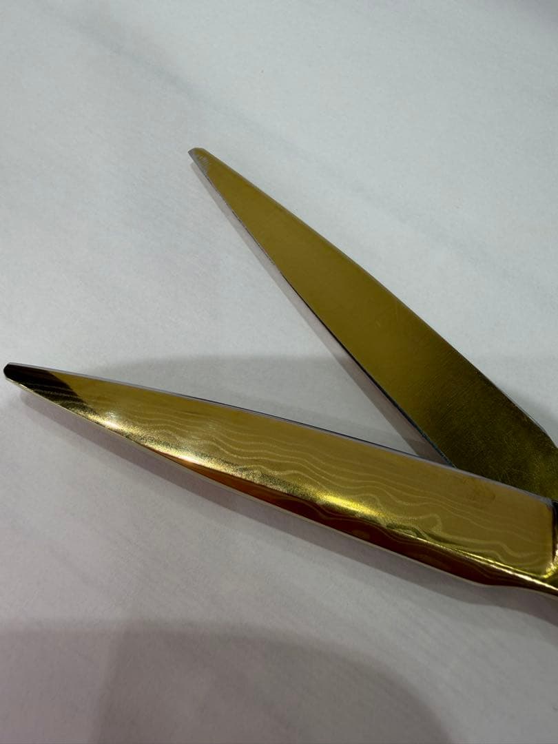 ヘブンスシザー ダマスカス鋼 ドライカットシザー ゴールドコーティング