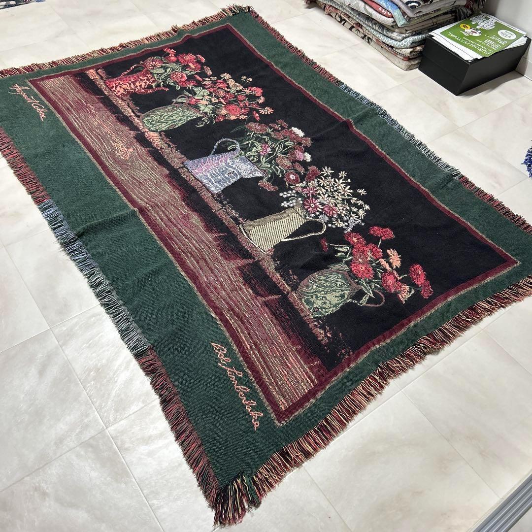 花　花瓶　マルチカバー　ソファーカバー　ヴィンテージラグ　120x165