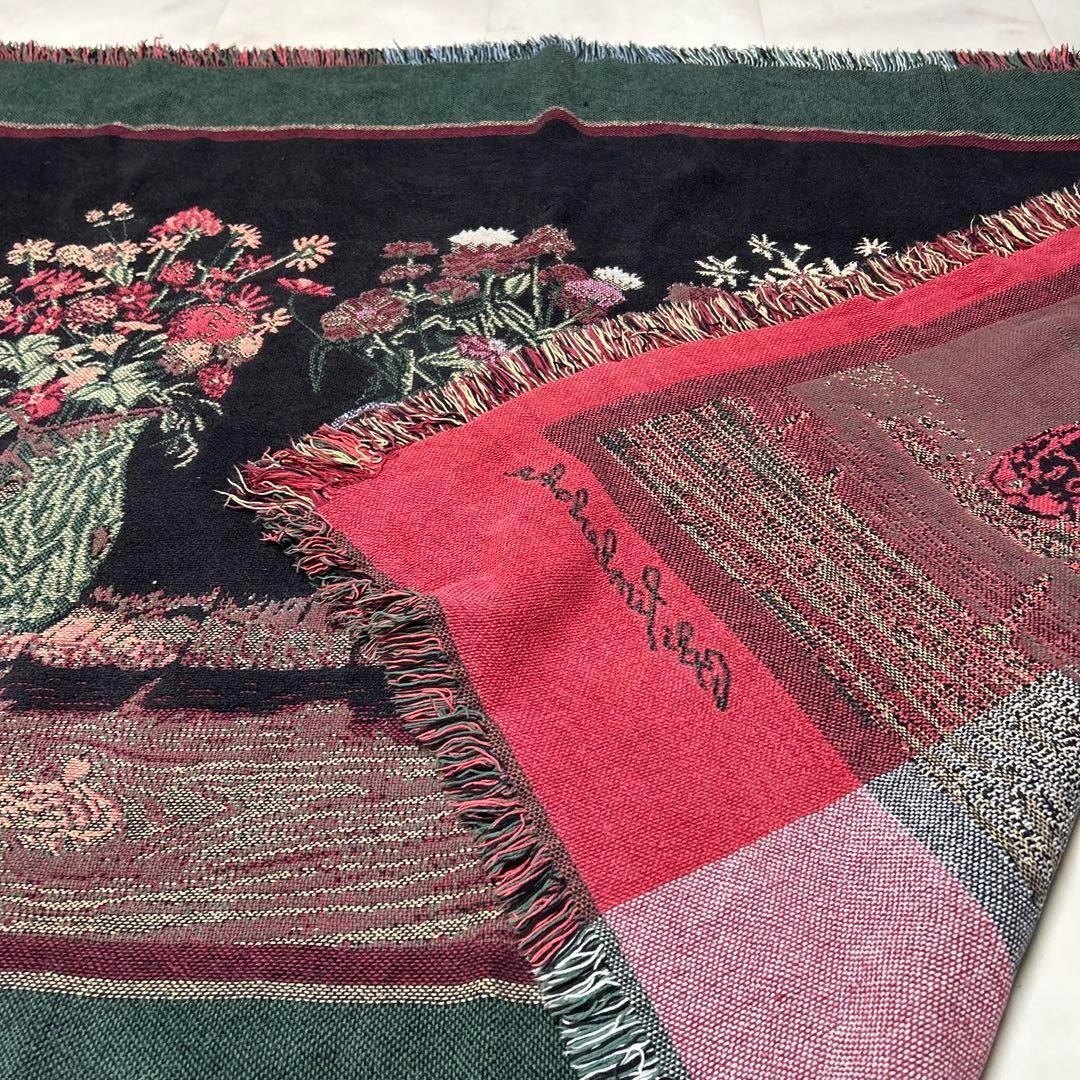 花　花瓶　マルチカバー　ソファーカバー　ヴィンテージラグ　120x165