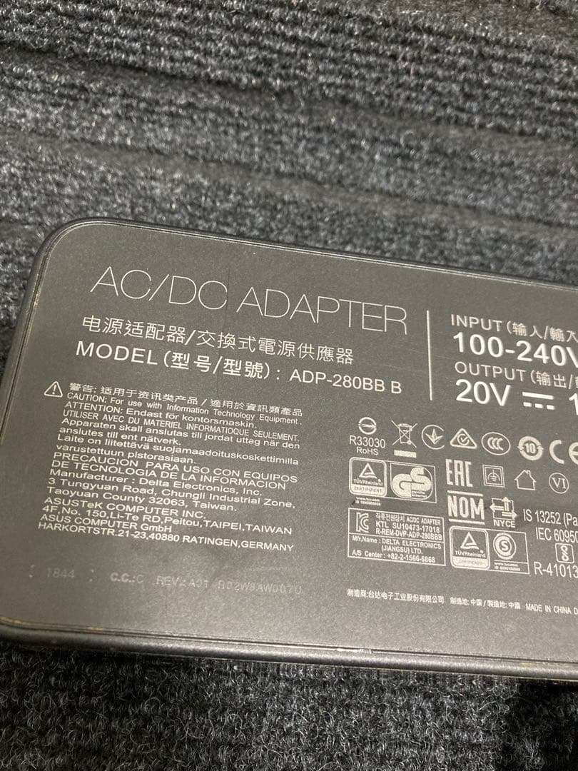 純正　ASUS AC/DCアダプター ADP-280BB B 280