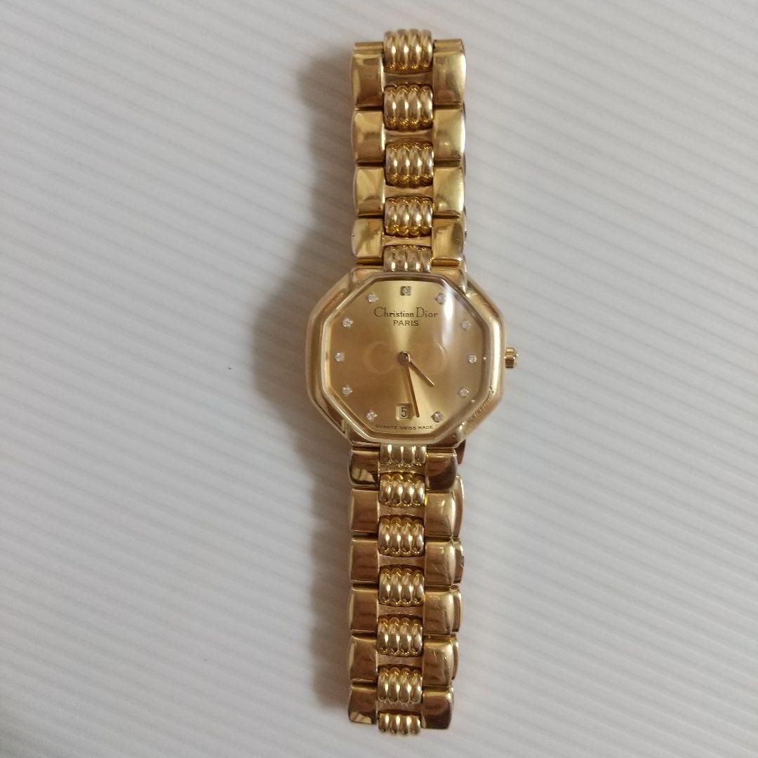 クリスチャンディオール レディース 腕時計 ダイヤモンド入り 正常稼働品