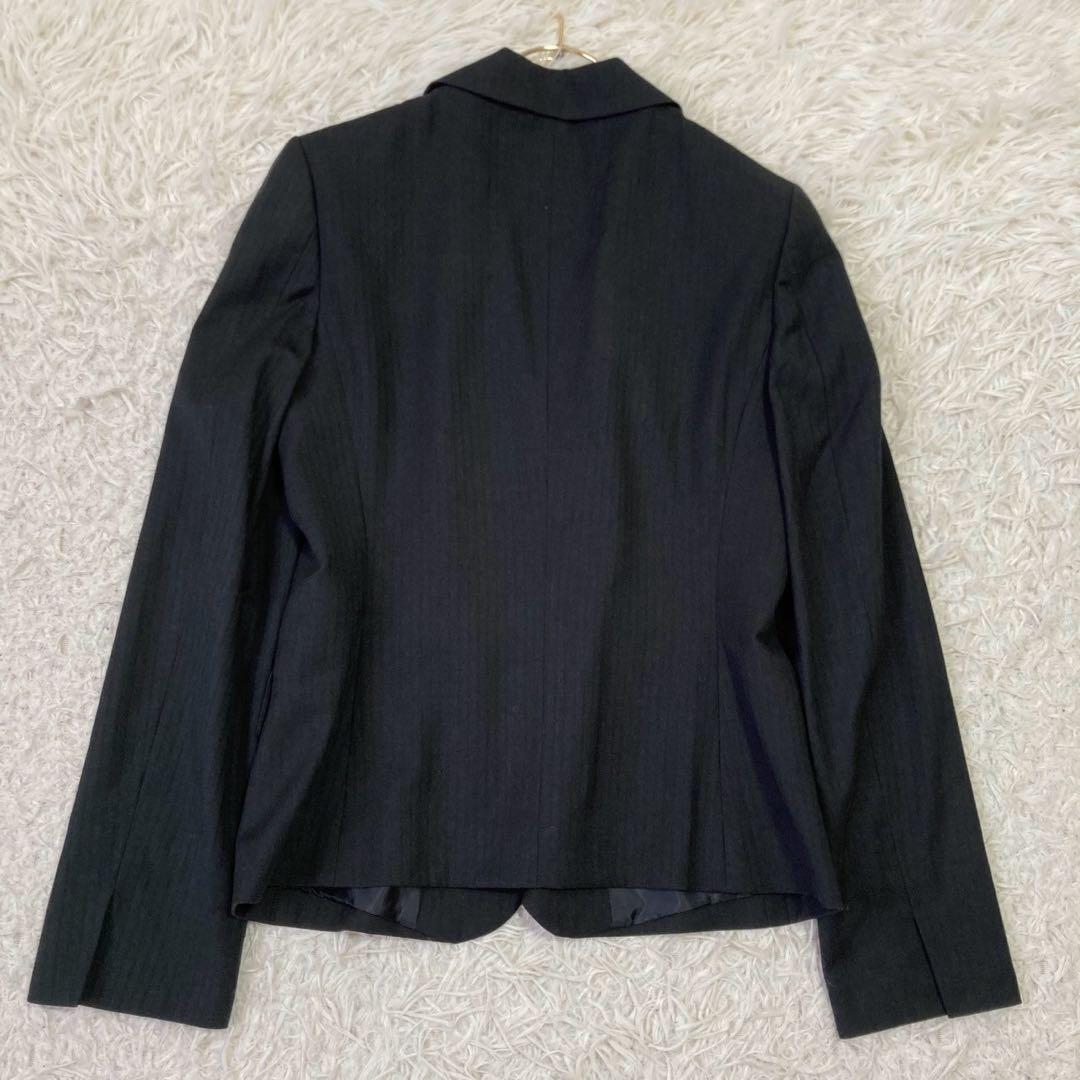 組曲 セットアップ パンツスーツ チャコール 2 オフィス フォーマル