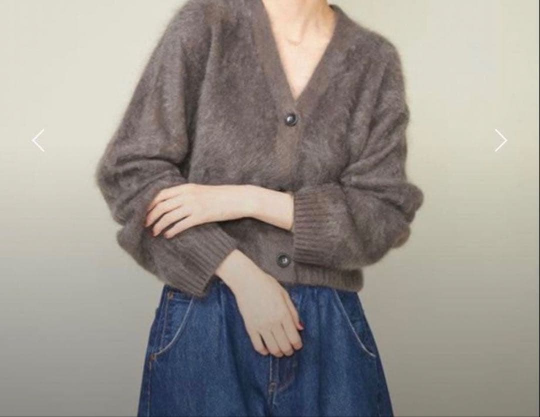 conte カシミアファーVネックカーディガン