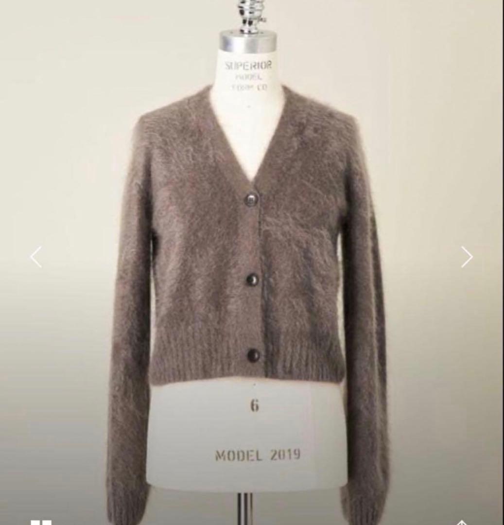 conte カシミアファーVネックカーディガン