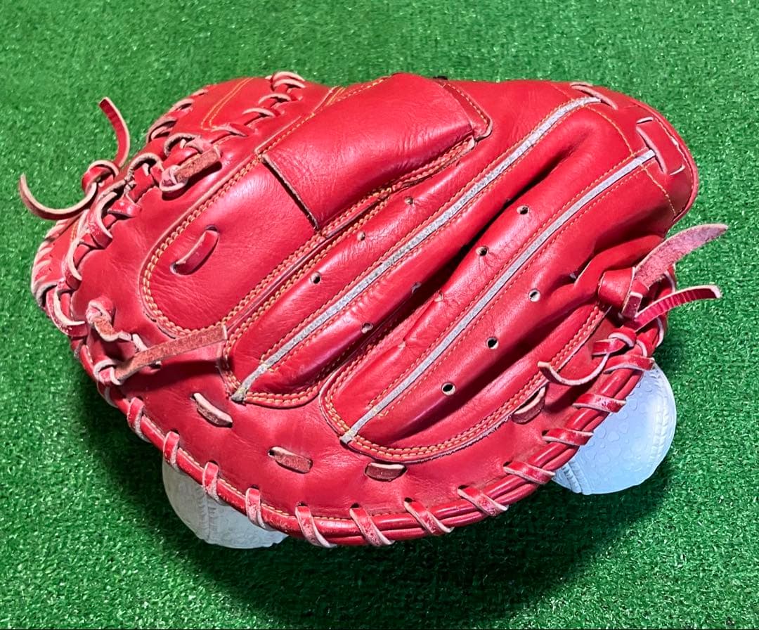 一般 軟式野球 キャッチャーミット ハイゴールド 己極 レッド Hi-GOLD