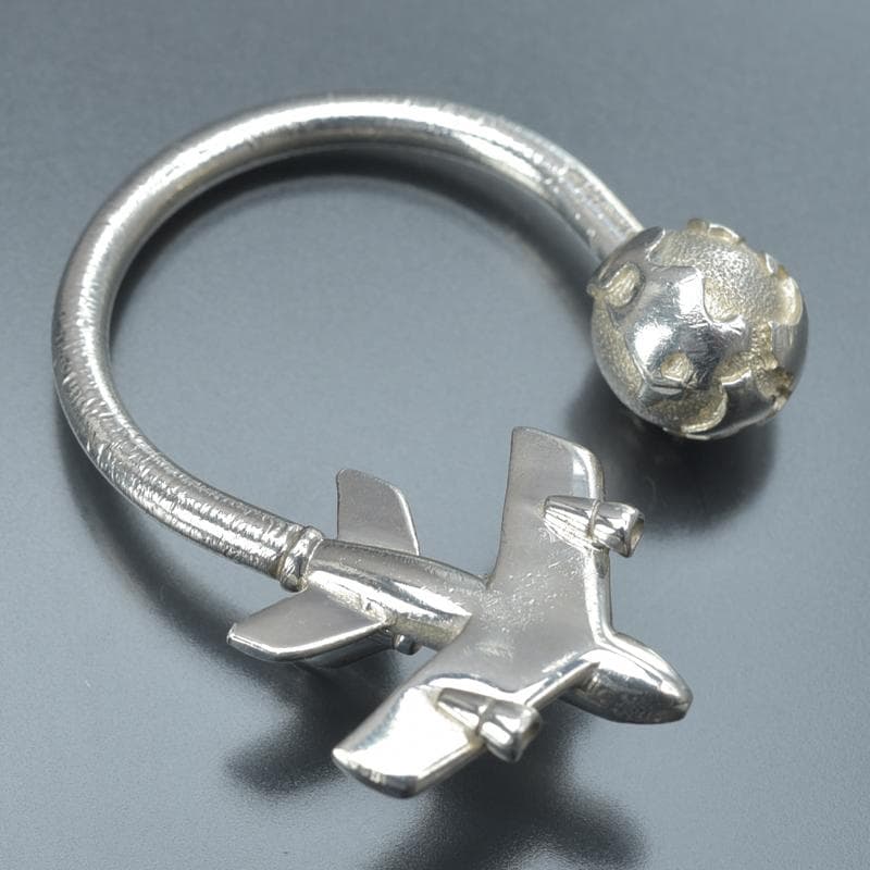 美品◇ティファニー 飛行機 地球 キーリング 925 スターリングシルバー 箱付