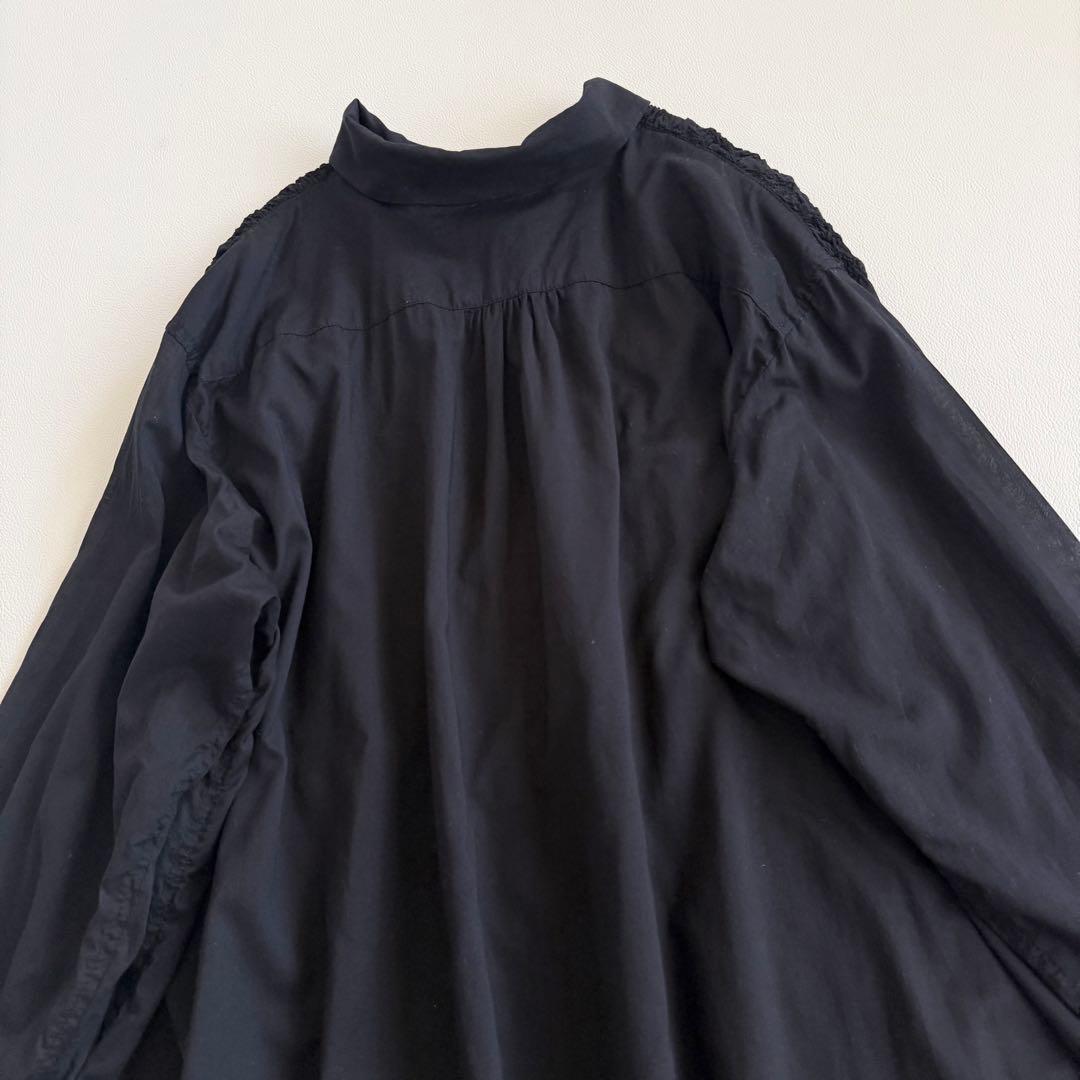 Plantation コットンワンピース 凹凸 くしゅくしゅ シャツワンピ