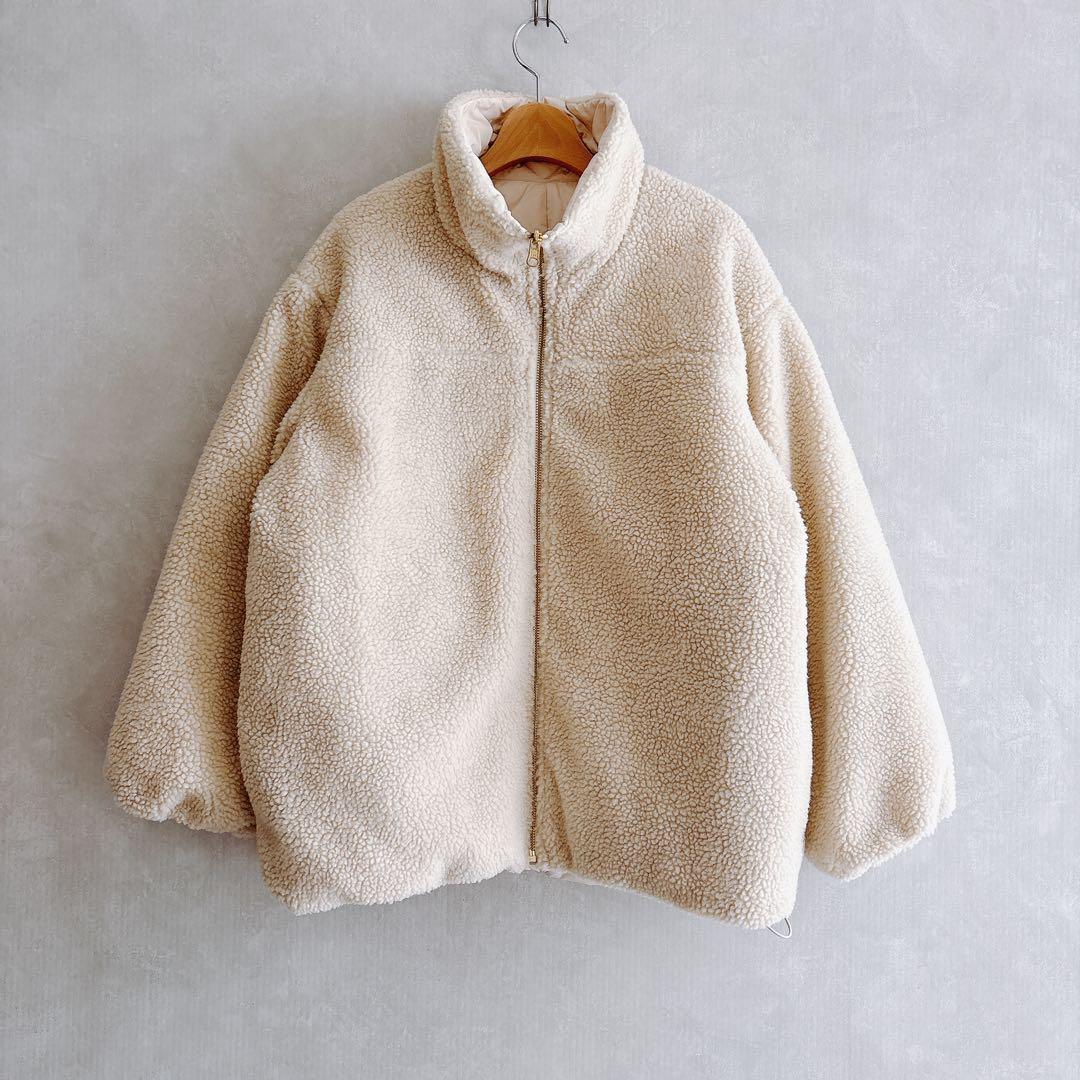 【TAION×UNFILO】リバーシブルボアダウン　クリーム　M