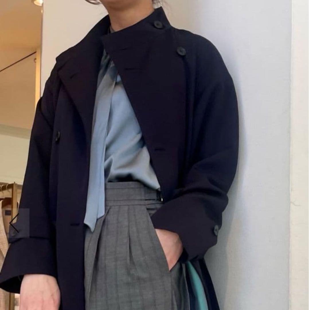 トゥモローランドコレクション ウォッシャブルサテン ボウタイギャザーブラウス