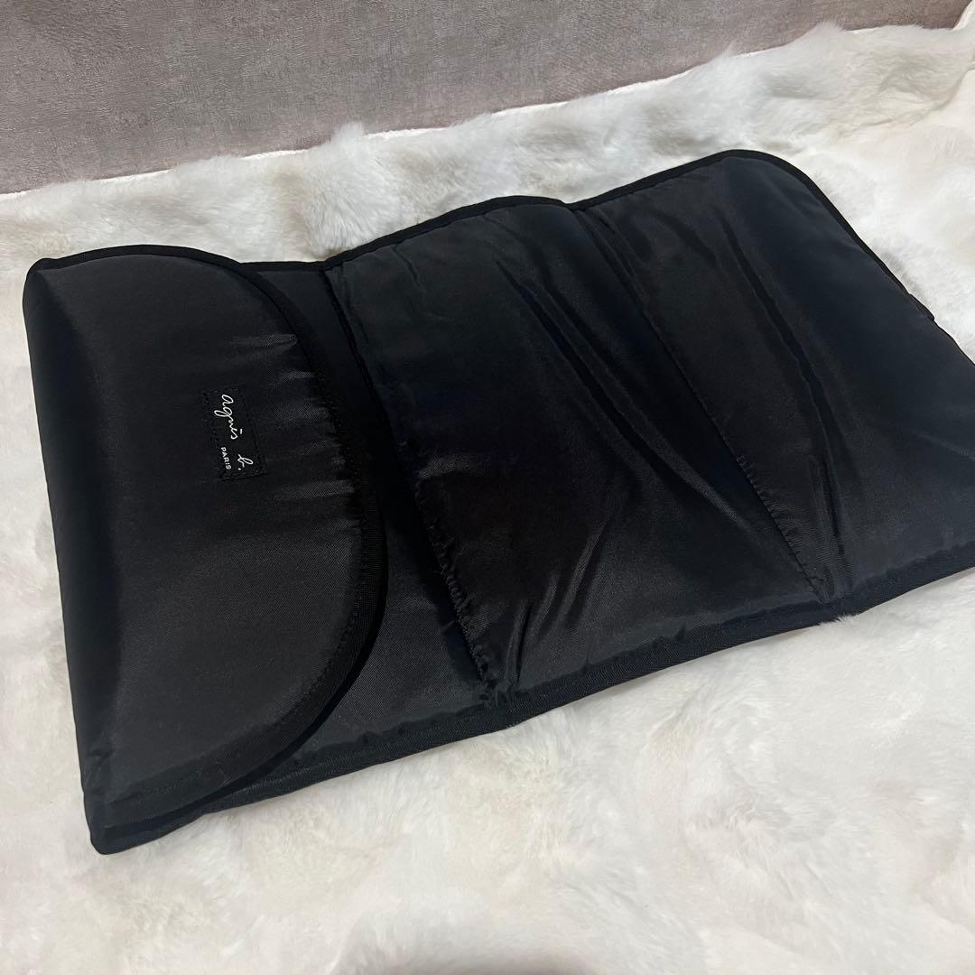 agnès b. ブラック マザーズバッグ おむつ替えマット付き