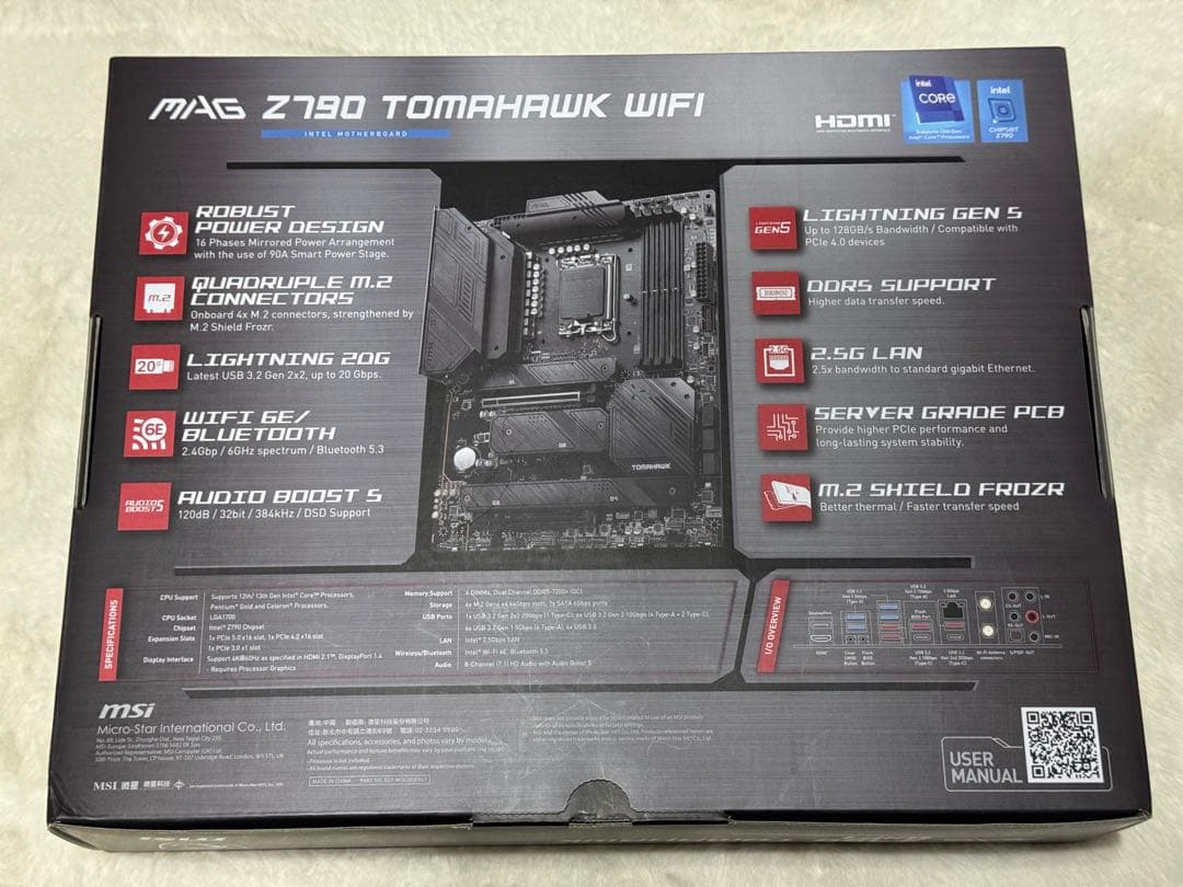 MSI MAG Z790 TOMAHAWK／i5-14600KF バルク品箱なし