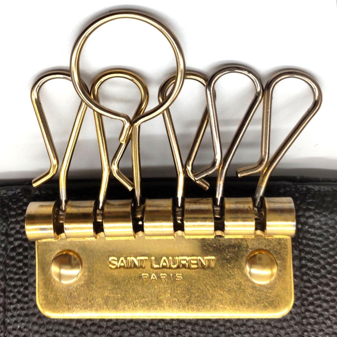 サンローラン YSL カサンドラ 6連キーケース レザー ブラック