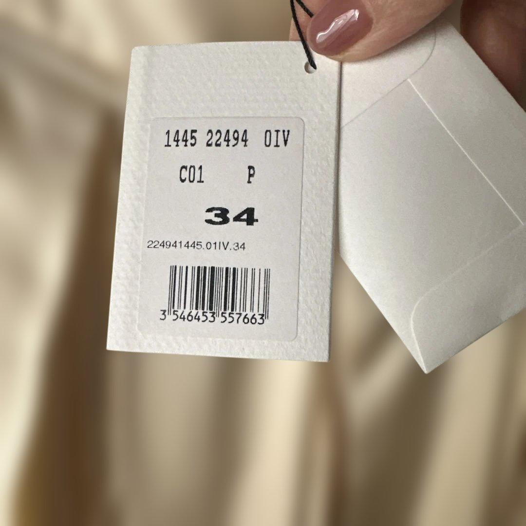 CELINE プリーツスカート アイボリー 34 シルク100%未使用品