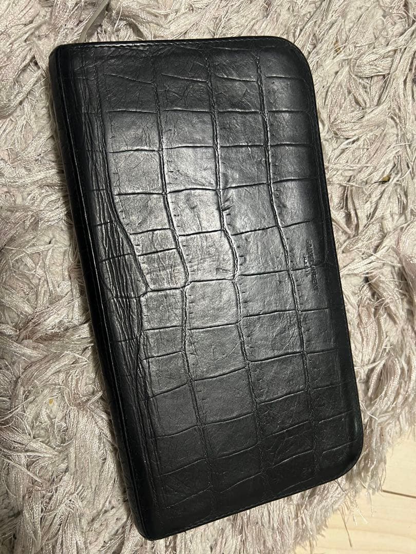 サンローラン　クロコダイル　型押し　長財布 ブラック