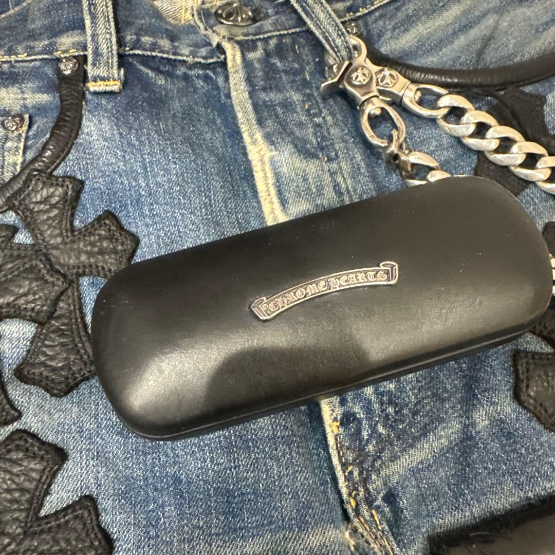 CHROME HEARTS/クロムハーツ スクロールラベル レザーメガネケース