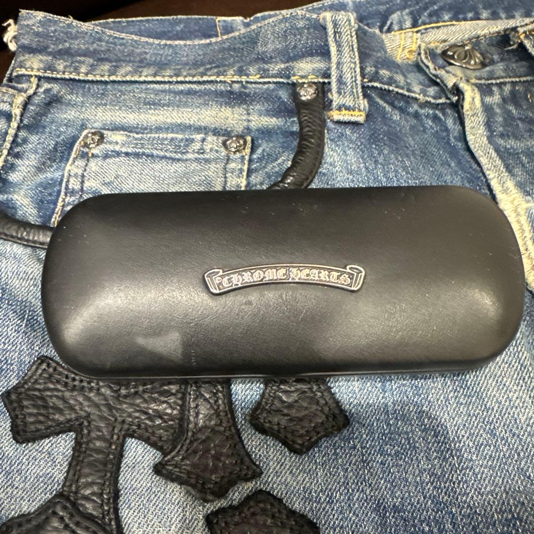 CHROME HEARTS/クロムハーツ スクロールラベル レザーメガネケース