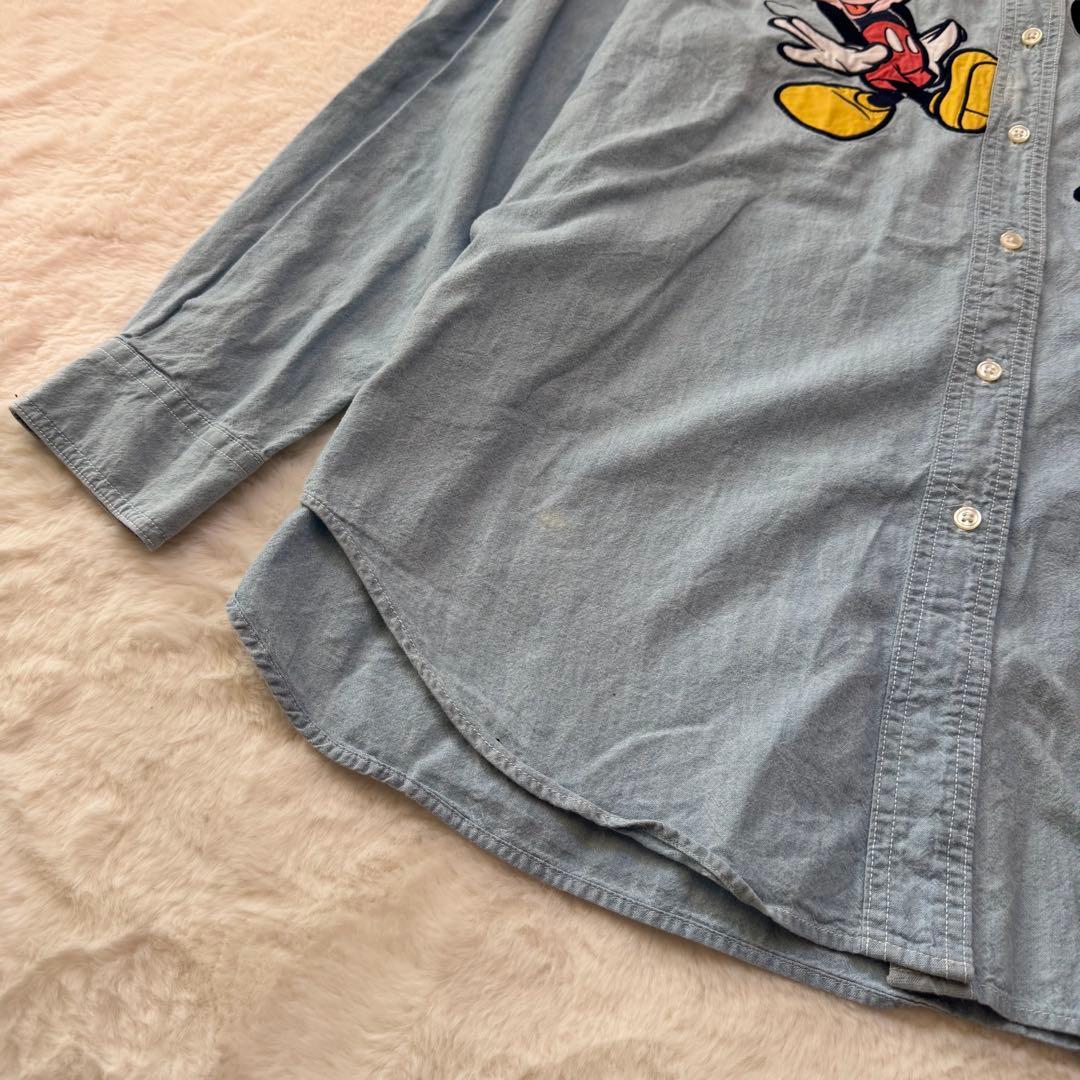 【ヴィンテージ】Disney Store ミッキー＆ミニー デニムシャツ XXL