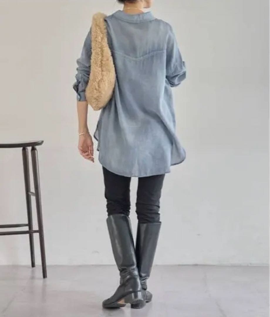 ビアズリーシフォンデニムシャツ