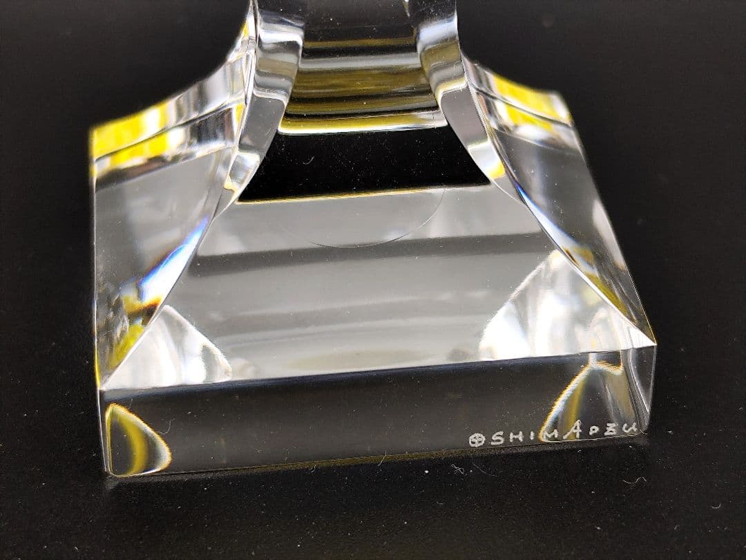 【未使用・SHIMADZU刻印有】薩摩切子 黄 脚付杯