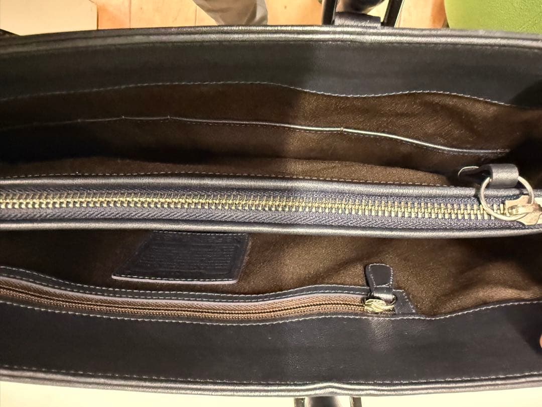 COACH ネイビー レザー トートバッグ ビジネス用