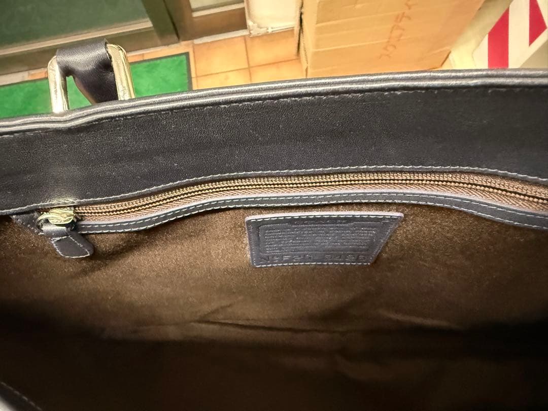 COACH ネイビー レザー トートバッグ ビジネス用