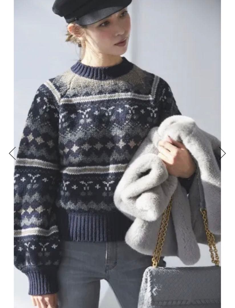 seventen セブンテン チェリージャガードニット