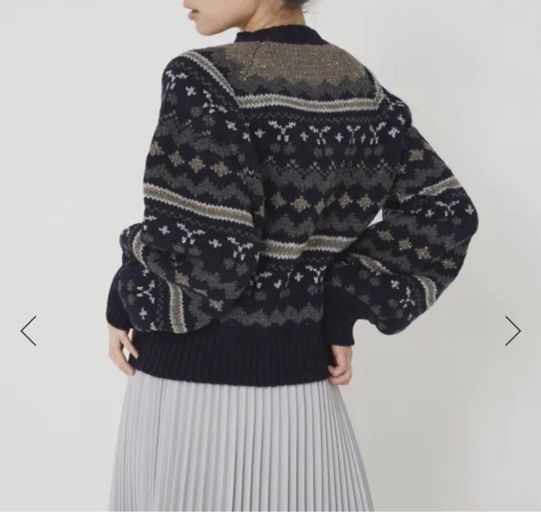 seventen セブンテン チェリージャガードニット