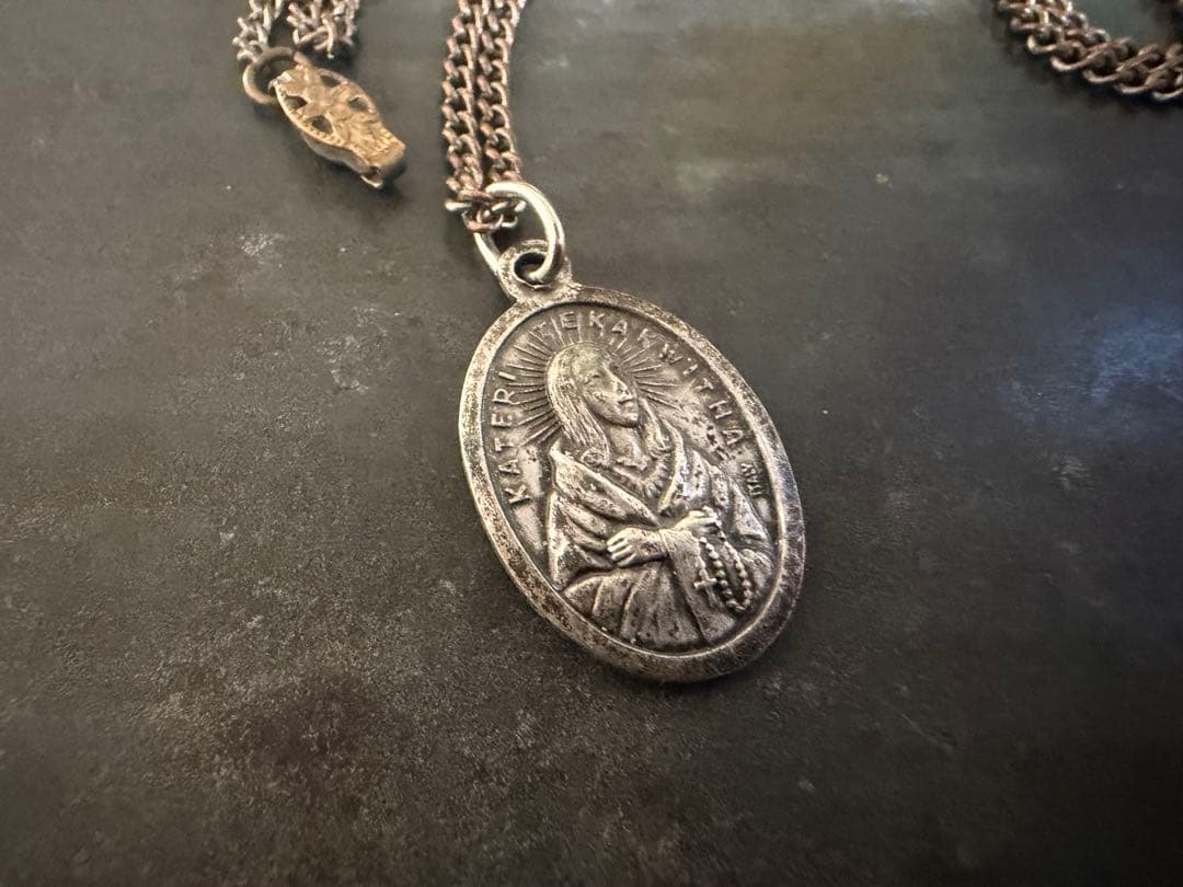 希少　激渋　ヴィンテージ　ロザリオ　アンティーク　メダイ　ネックレス